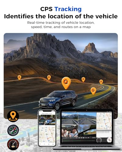360 View 4 Channel Dash Cam Front and Rear Left Right Inside Camera for Cars