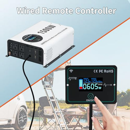 1500W Pure Sine Wave Power Inverter 12V to 120V AC