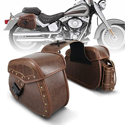 Saddle Bags PU Leather Motorcycle Saddlebags