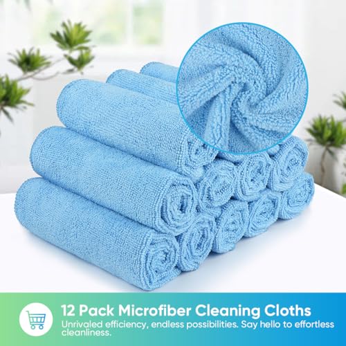 Blue Microfiber Cleaning Cloth (12 Count)