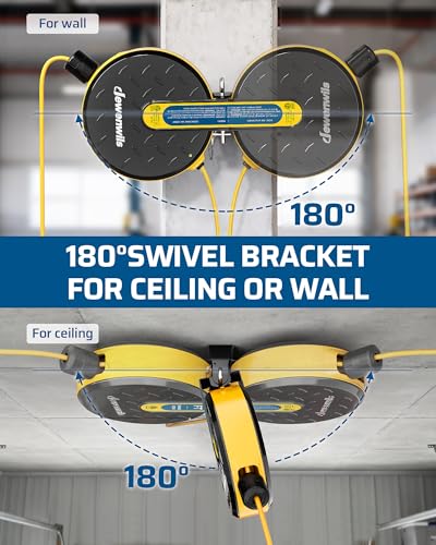 Ceiling Wall Mount Retractable Extension Cord Reel with 30FT Cord