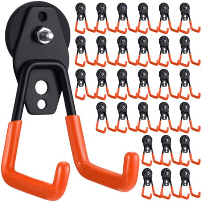 30 Pcs Large Magnetic Hooks Heavy Duty Garage Magnet Hooks Strong Storage Utility Magnetic Hangers with Anti Slip Rubber Coating for Indoor and Outdoor Hanging (30 Count)