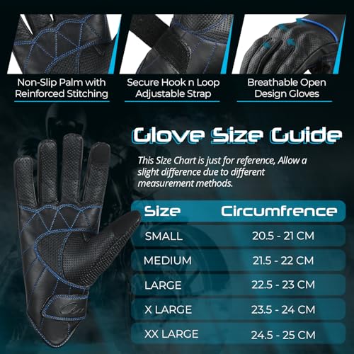 Motorcycle Gloves Men's Leather Motorbike Gloves Touchscreen Function