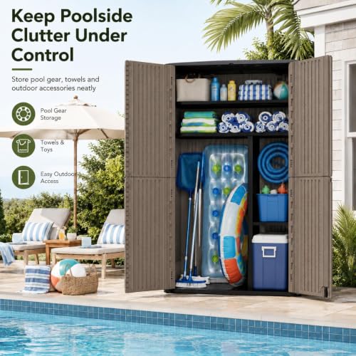 53 Cu.Ft Tall Outdoor Storage Shed with Reinforced Floor