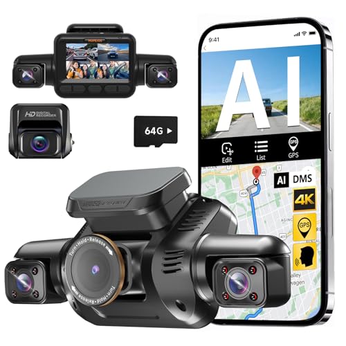 AI 4K Dash Cam Front and Rear