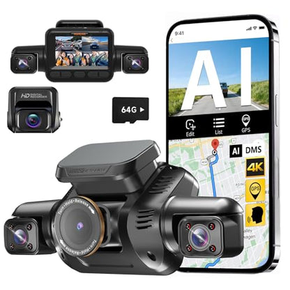 AI 4K Dash Cam Front and Rear