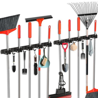 2 Pack Mop and Broom Holder Wall Mount (2 Count)