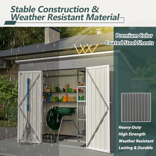 4'x8' Metal Shed Outdoor Storage Shed