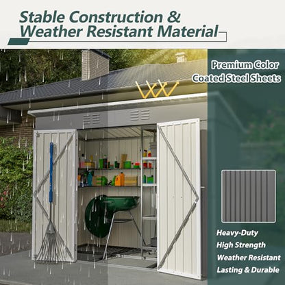 4'x8' Metal Shed Outdoor Storage Shed