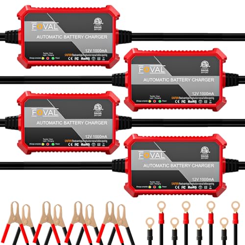 4 Pack] FOVAL Fully Automatic Trickle Battery Charger (4 Count)