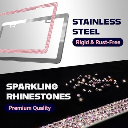 Glamorous Pink Bling License Plate Frame for Women