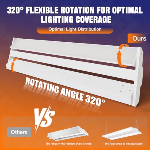 300/240/200W LED Linear High Bay Light 45000LM 5000K 120-277V, 4-Pack (4 Count)