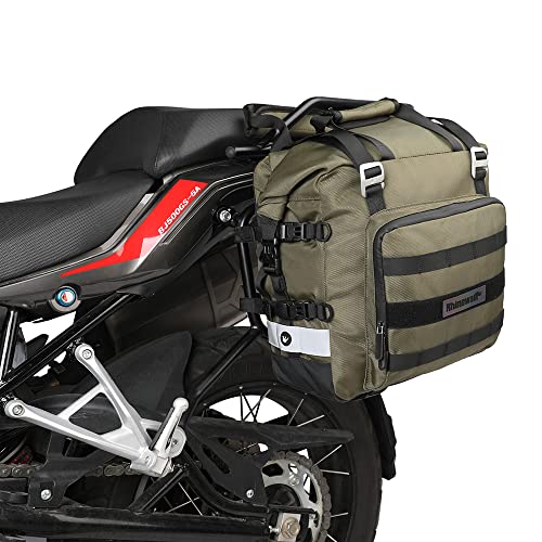 Motorcycle Saddlebag Waterproof Motor Luggage Pack Quick Release Motorbike Side Bag 20L Fits Most Adventure and Sports Bike Motorcycle Racks