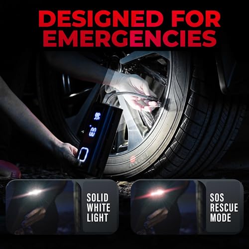 POCKET AIR Tire Inflator Portable Air Compressor by BULLSEYE for Tires