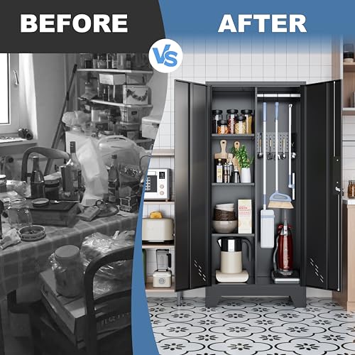61" Broom Closet Storage Cabinet