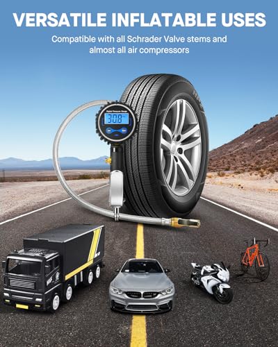Digital Tire Inflator with Pressure Gauge 200 PSI