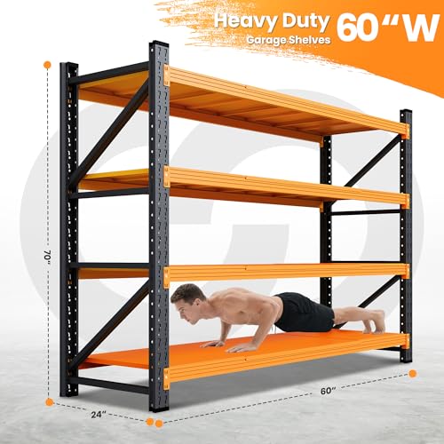 60” Wide Heavy Duty Metal Garage Shelving