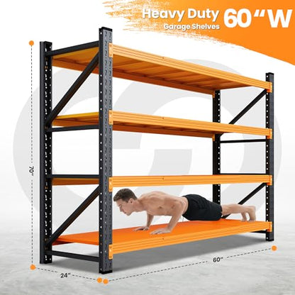 60” Wide Heavy Duty Metal Garage Shelving