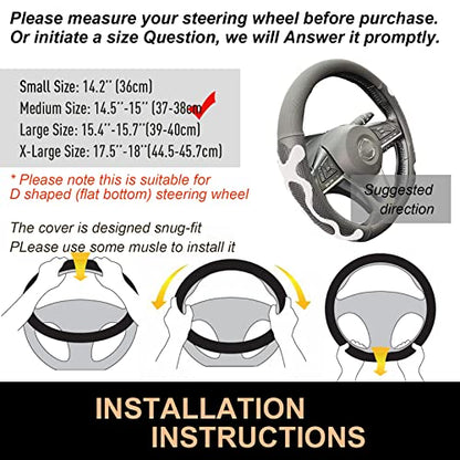 D Shaped Comfy Grip Steering Wheel Cover 14.5