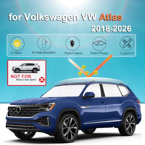 8pcs Sun Shades for Volkswagen VW Atlas (8 Count)