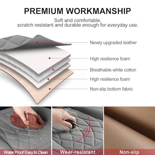 2 Pack Grey Leather Front Bottom Car Seat Covers (2 Count)