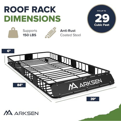 84" x 39" x 6" Roof Rack Basket with Extension&Net
