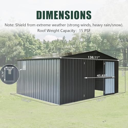 Domi Outdoor Storage Shed 11' x 12.5'