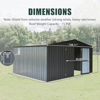 Domi Outdoor Storage Shed 11' x 12.5'