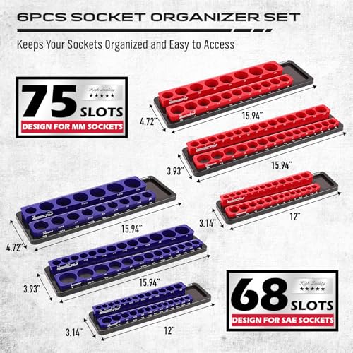 8 Piece Magnetic Socket and Wrench Organizer Set (8 Count)