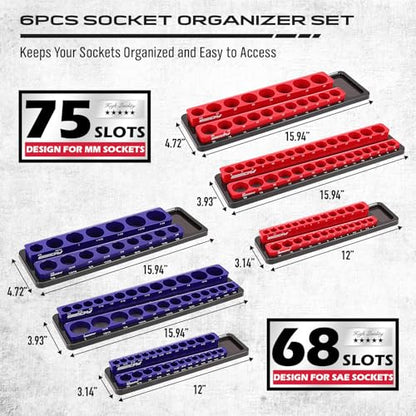 8 Piece Magnetic Socket and Wrench Organizer Set (8 Count)
