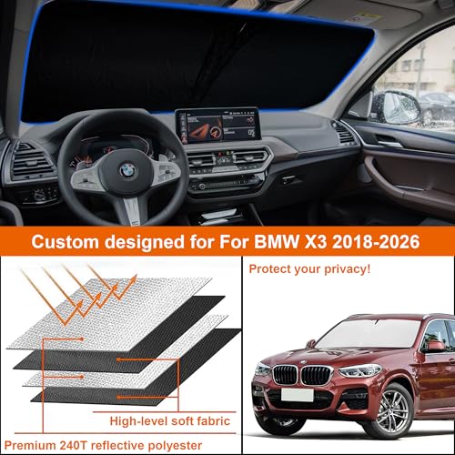 Foldable Front Windshield Sunshade fit for BMW X3 2018