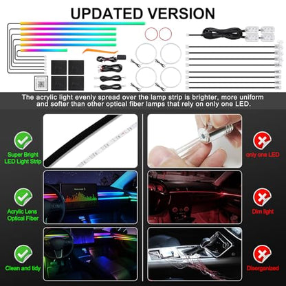 Dreamcolor Acrylic Interior Car LED Strip Light with Wireless APP