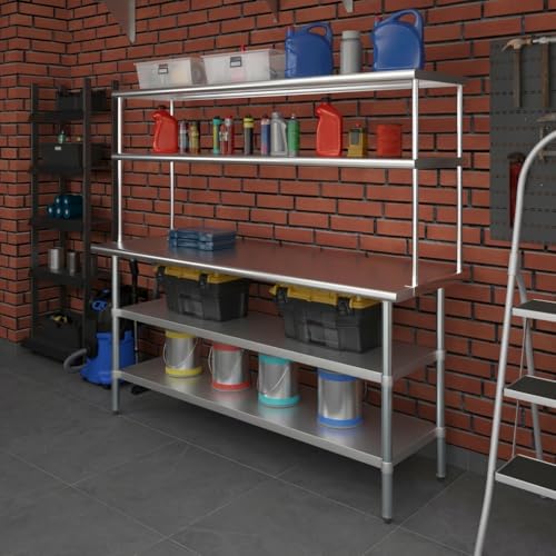 Stainless Steel Work Table with 2 Shelves