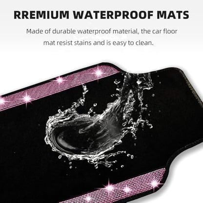 Pink Bling Car Floor Mats Full Set