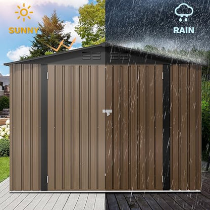 8'x6' Large Metal Outdoor Storage Shed