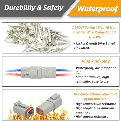 4 Sets 4 Pin DT Waterproof Connector Kit
