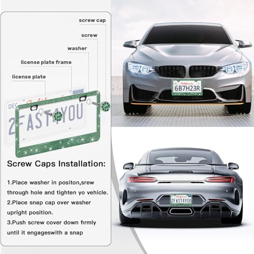 2 Pack License Plate Frames for Women