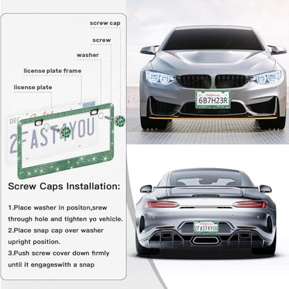2 Pack License Plate Frames for Women