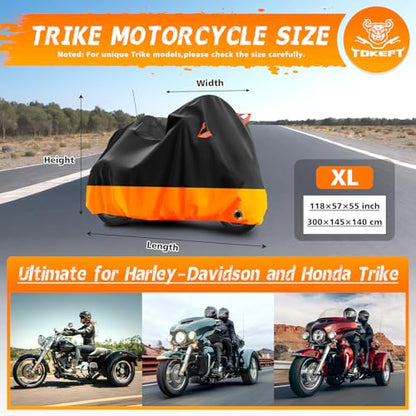 Trike Cover Heavy Duty Waterproof 3 Wheel Motorcycle Cover