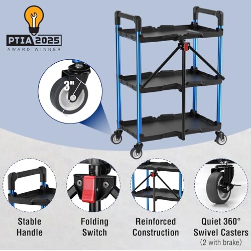 3 Tier Collapsible Utility Cart