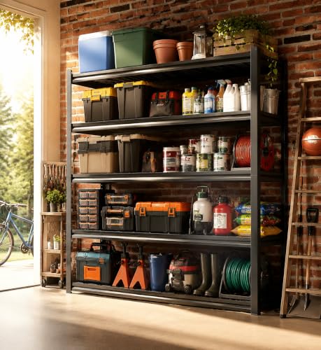 Garage Shelving 5 Tier Heavy Duty Boltless Storage Rack Adjustable