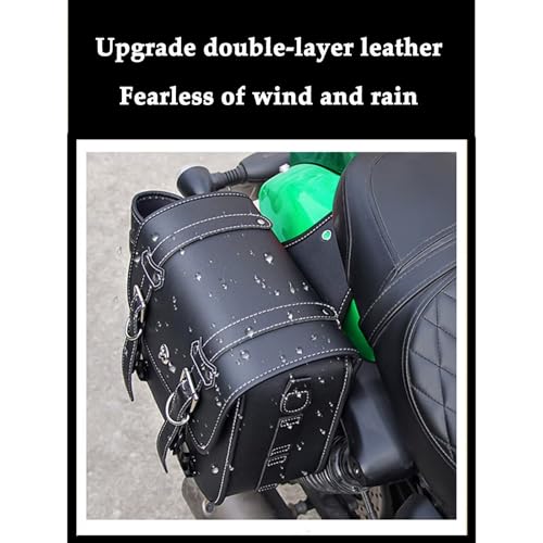 Faux Leather Motorcycle Saddlebags with Lock