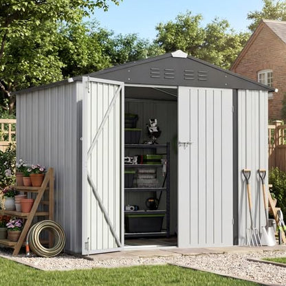 8x6 FT Outdoor Storage Shed with Floor Frame