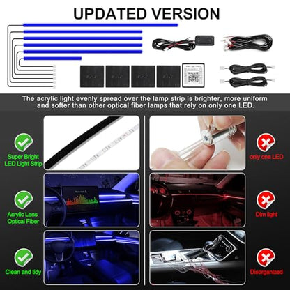 Acrylic Interior Car LED Strip Light with Wireless APP
