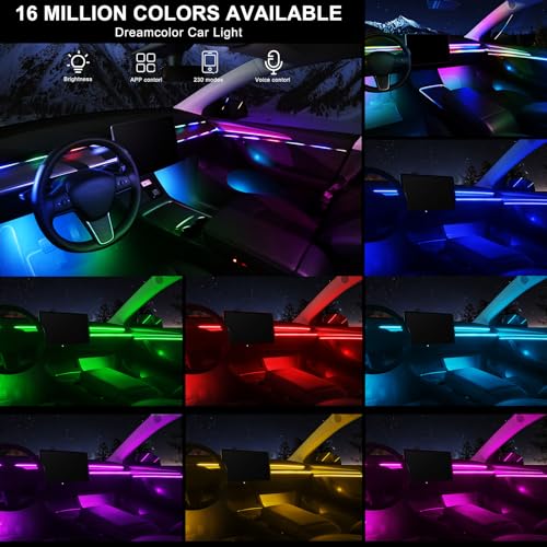 Dreamcolor Acrylic Interior Car LED Strip Light with Wireless APP