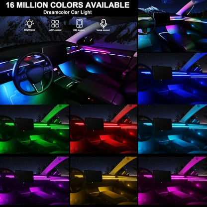 Dreamcolor Acrylic Interior Car LED Strip Light with Wireless APP