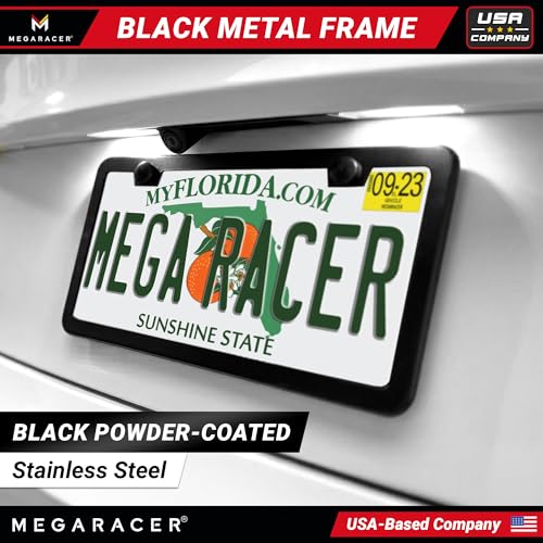 Powder Coated Matte Black Thin License Plate Frame