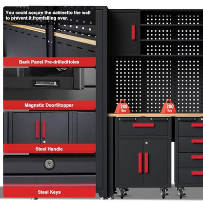 24Pcs Garage Cabinet Storage System
