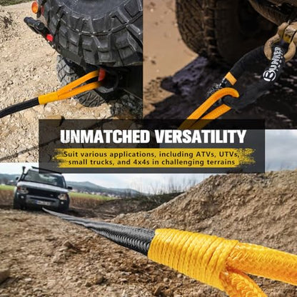 1"×30ft Kinetic Recovery Rope with 2 Soft Shackles Kit