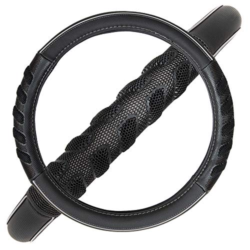 car Steering Wheel Cover Faux Leather Massage Universal fit 3D Honeycomb Hole Anti